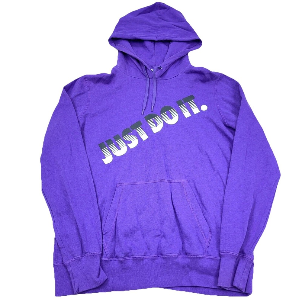 Nike Hoodie Women Large Purple Sweatshirt Sweater Just Do It Spell Out Ladies